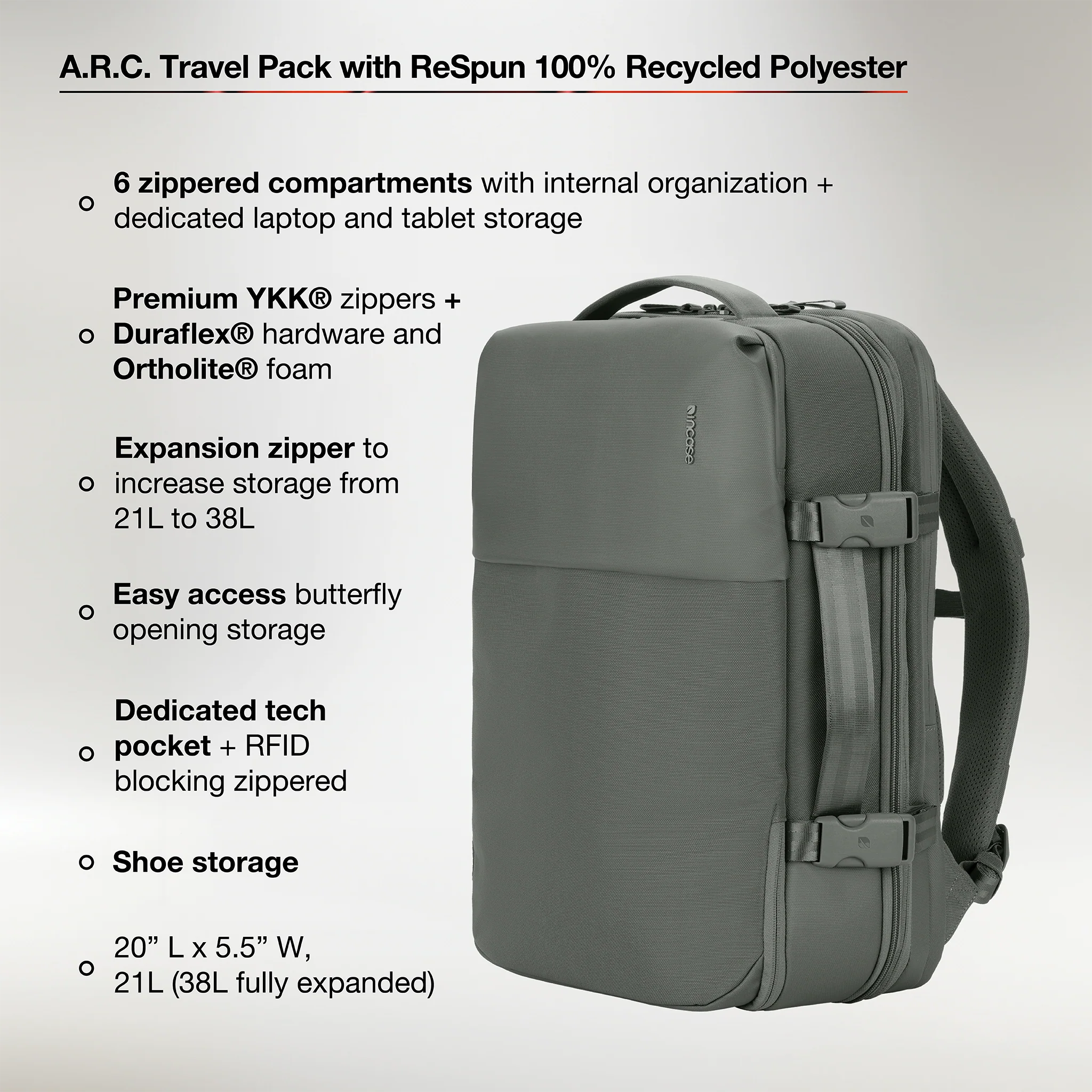 Incase A.R.C. Travel Pack - 21 to 38L - Image 23