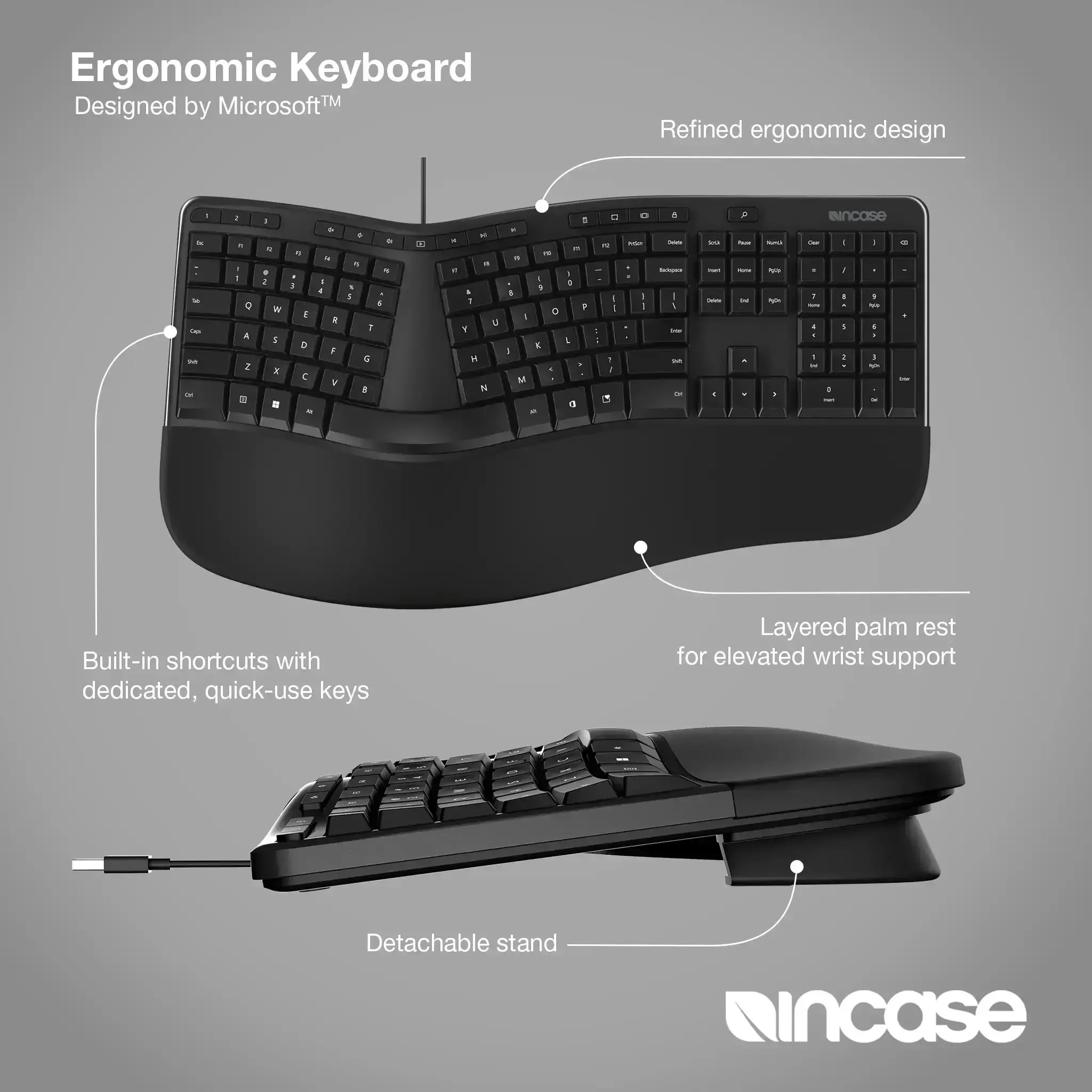 Incase Designed by Microsoft™ Ergonomic Keyboard - Image 3