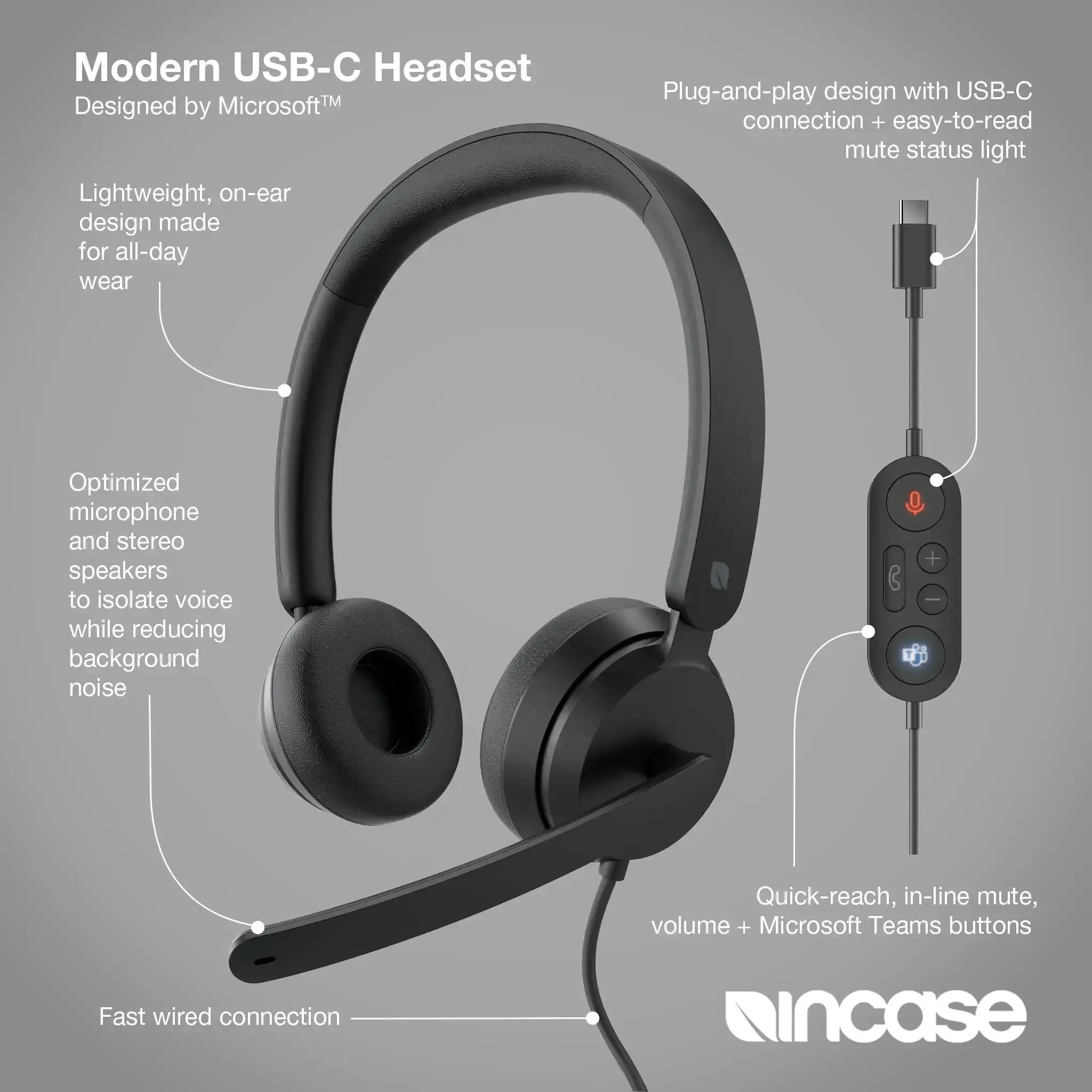 Incase Designed by Microsoft™ Modern USB-C Headset - Image 3