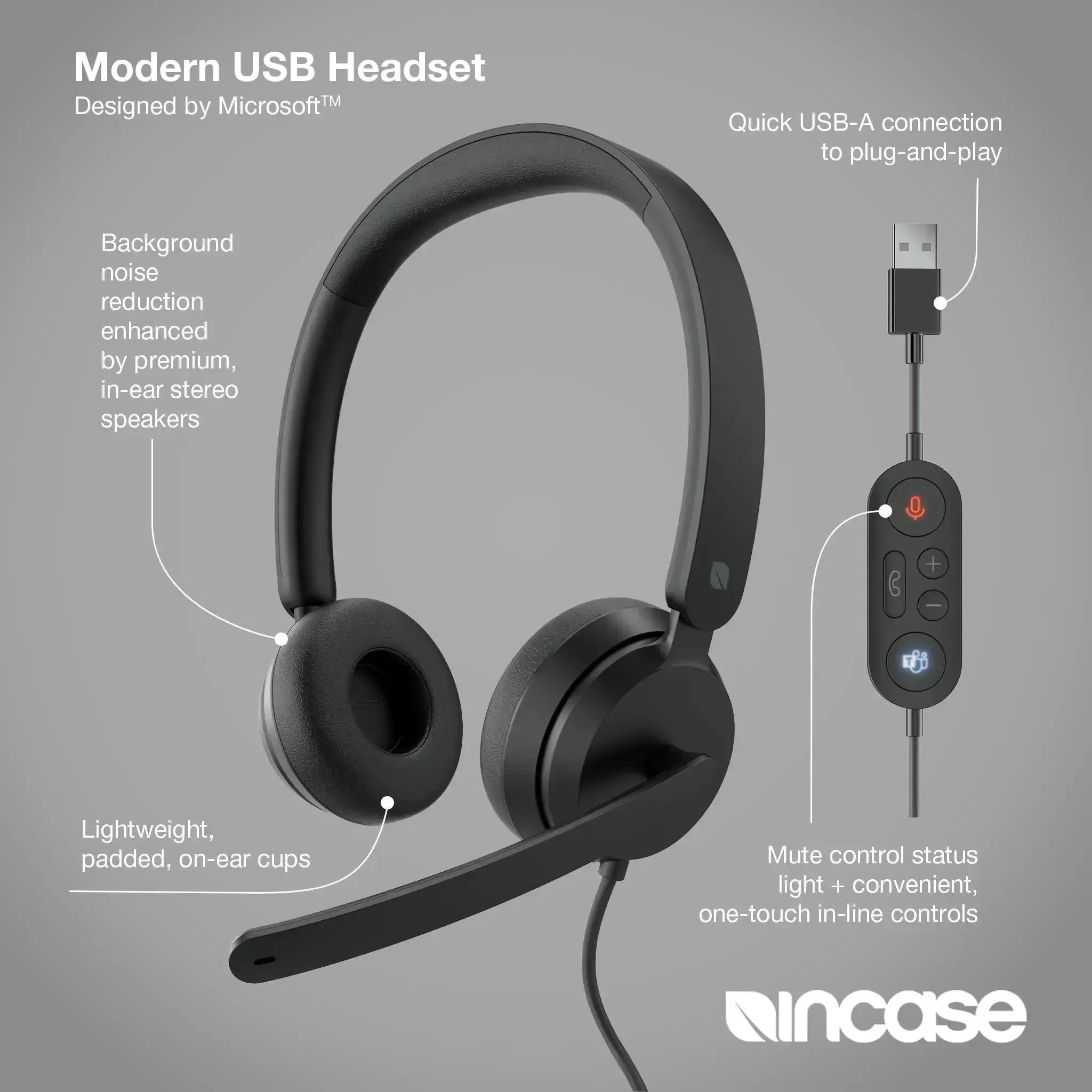 Incase Designed by Microsoft™ Modern USB Headset - Image 3