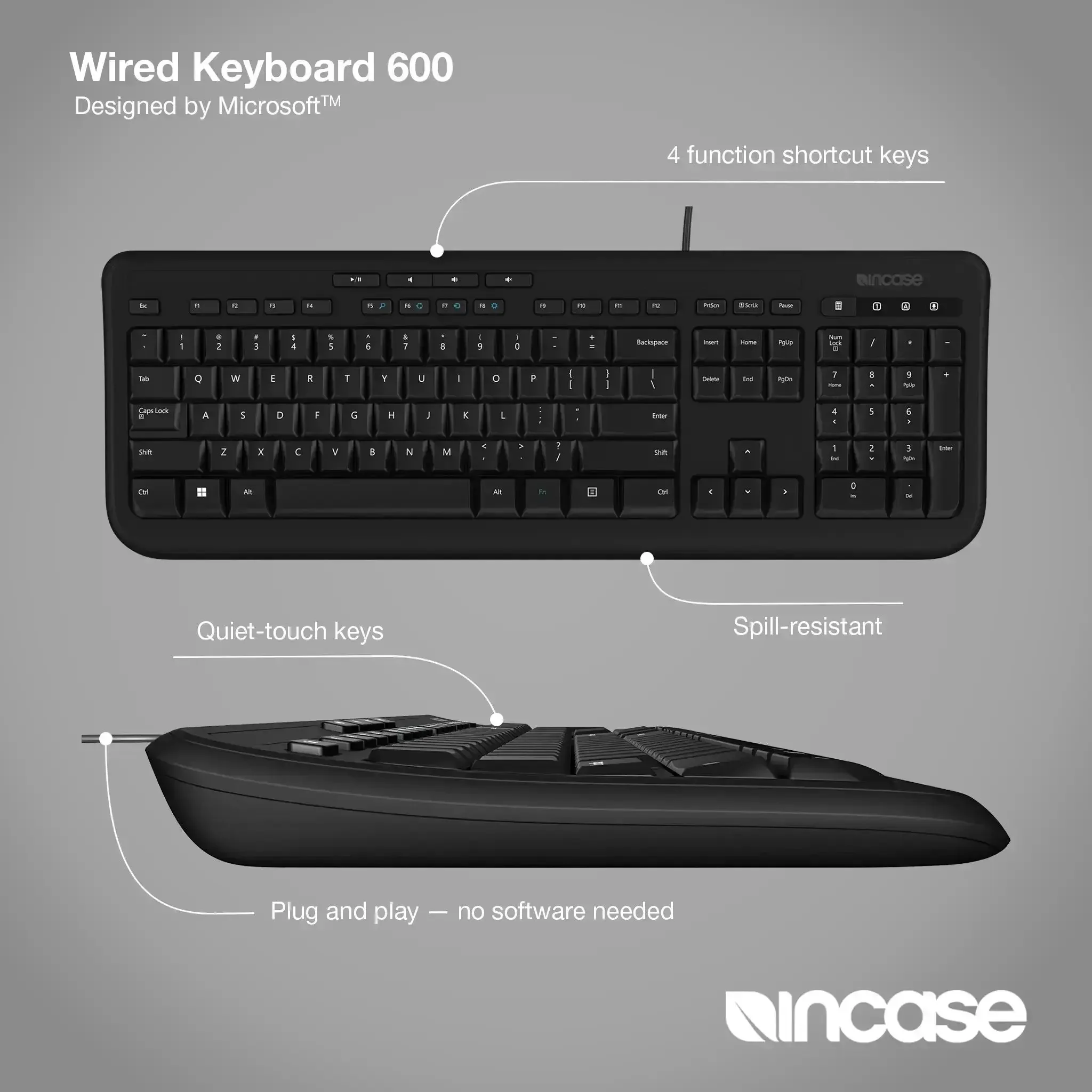 Incase Designed by Microsoft™ Wired Keyboard 600 - EU - Image 3