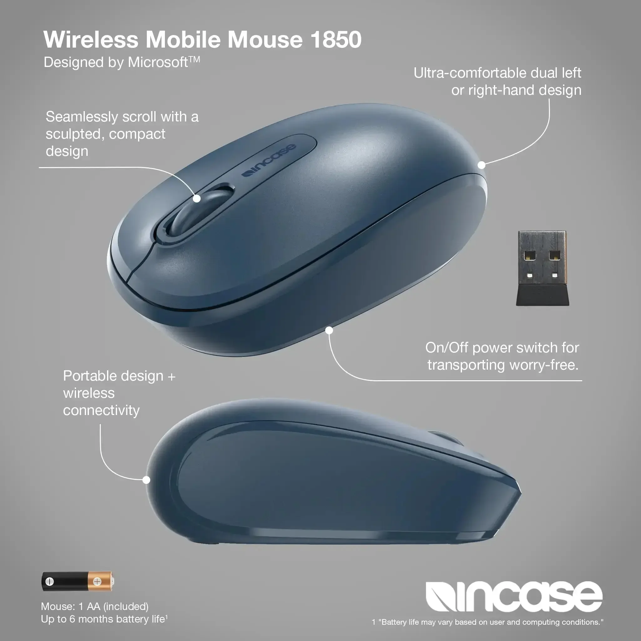 Incase Designed by Microsoft™ Wireless Mobile Mouse 1850 - Image 11